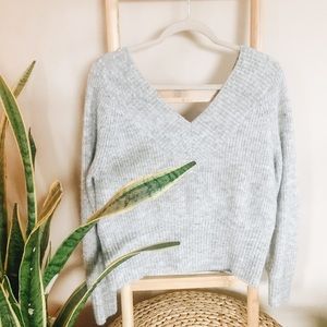 Gray off the shoulder sweater